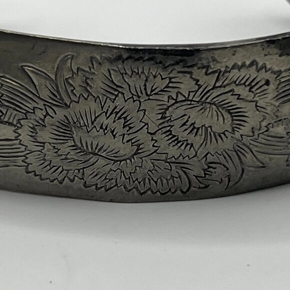 Kirk-Stieff Carnation Bracelet - Signed 900-1 Pewter Jewelry - Vintage 1970-1980 - Picture 5 of 7